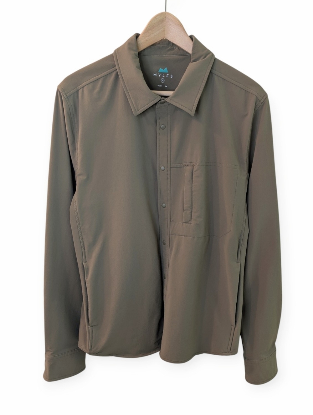 Myles Apparel Men's Everyday Technical Overshirt Medium Dusky Green